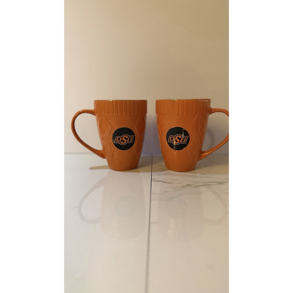 2 Oklahoma State University Orange Coffee Mugs